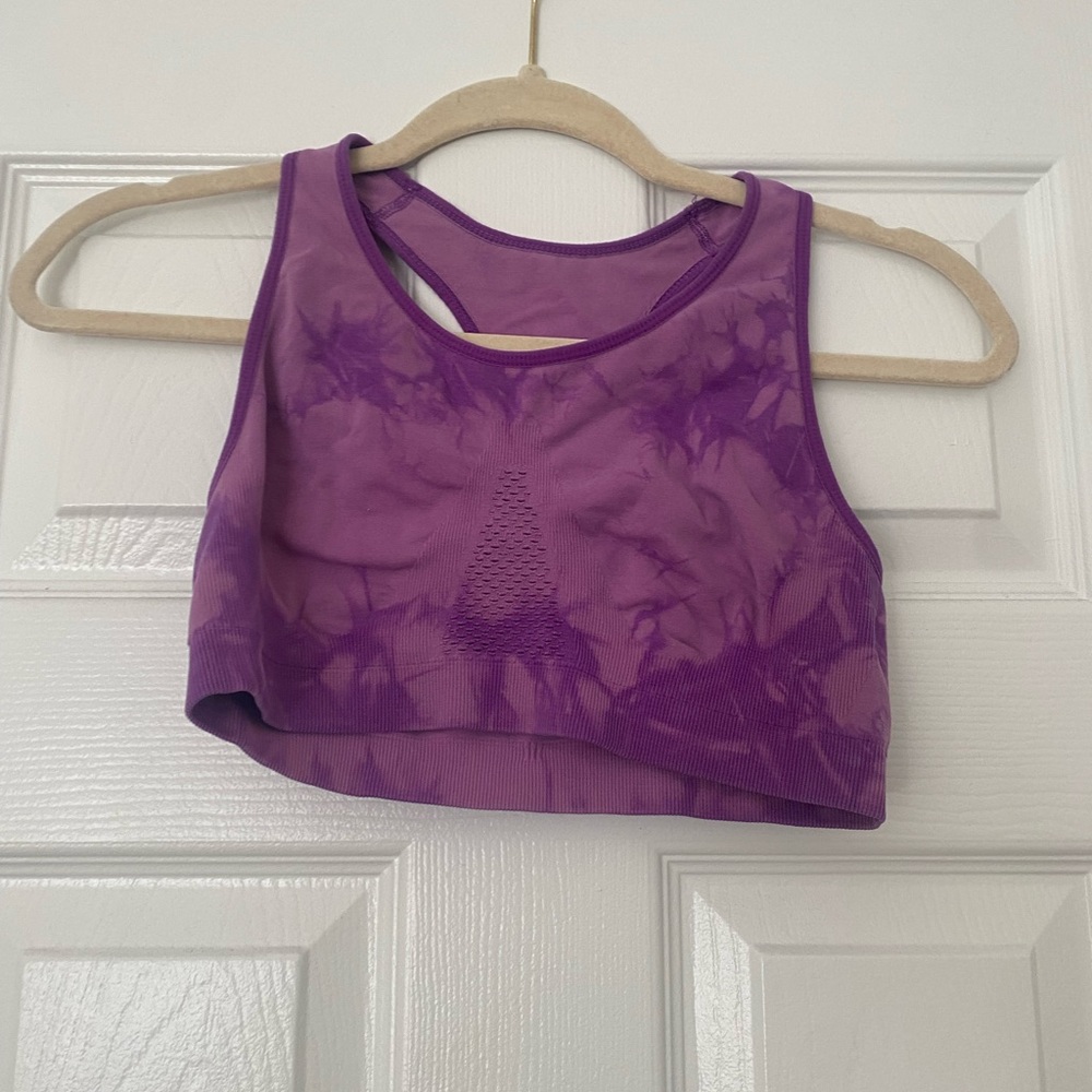 Vibrant Purple Tie-Dye Sports Bra